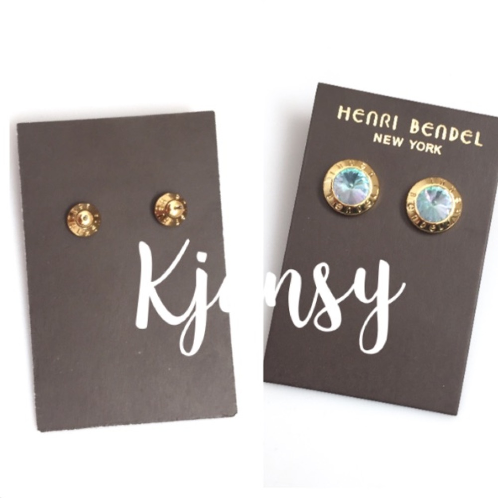 Henri Bendel Purple Blue Crystal Earrings - Picture 3 of 5
